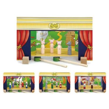 Дървен магнитен театър-образователни играчки-ролеви игри(3)-bellamie