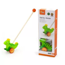 Дървена буталка динозавър Viga Toys играчка с опаковка зелена дървена 18 месеца+