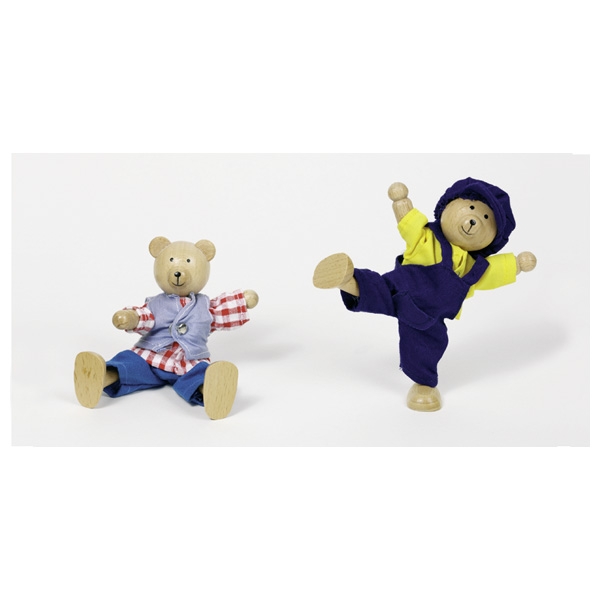 Дървена играчка да облечем Мечо и Меца от Goki-bellamiestore