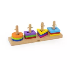 Геометричен лабиринт с форми Viga Toys дървена образователна игра цветна 36 месеца+