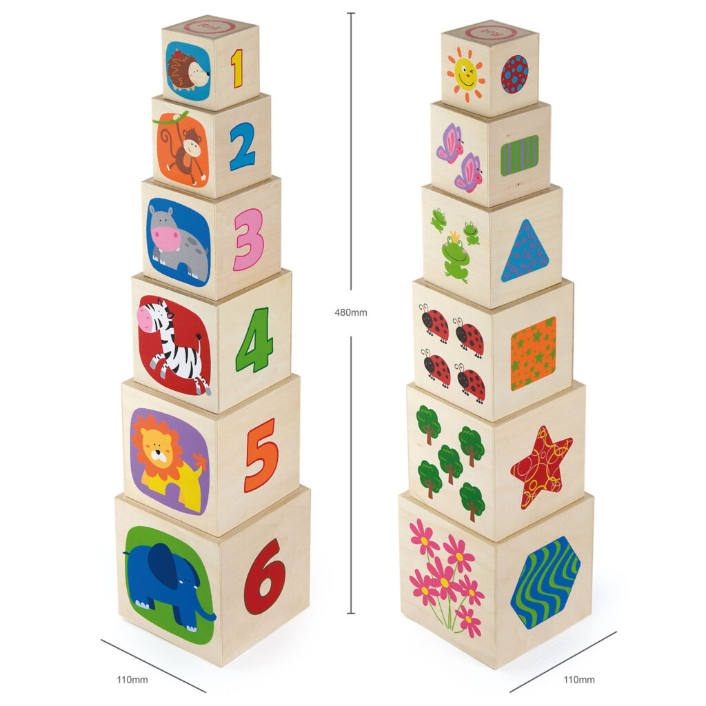 Дървени кубчета 6 броя от Viga toys-bellamiestore