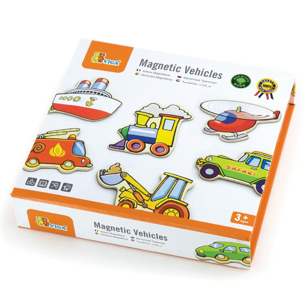 Дървени магнитни автомобила-образователни играчки за превозни средства от Viga toys-bellamiestore