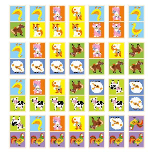 дървено домино с животните от Фермата- дървени образователни играчки от Viga toys(1)-bellamiestore