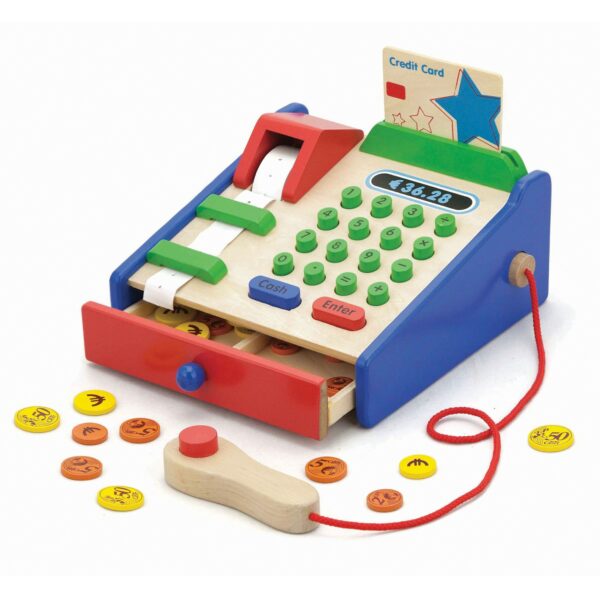 Детски дървен касов апарат от Viga Toys - дървена играчка - Bellamie