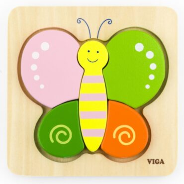 Детски дървен пъзел Пеперуда-bellamiestore