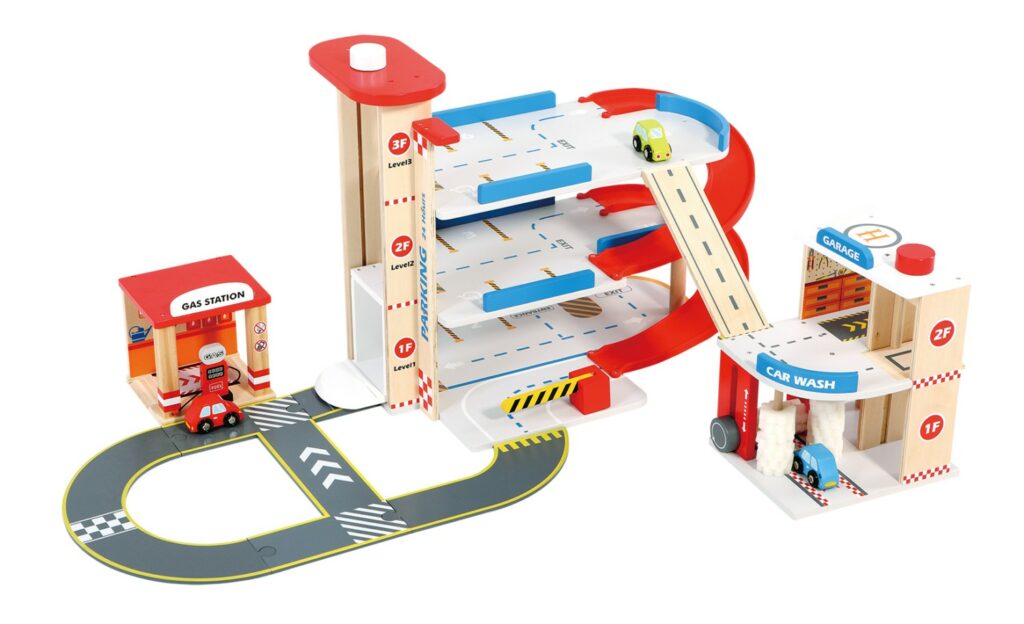детски играчки за момчета-дървен гараж на три нива от New classic toys(2)-bellamiestore