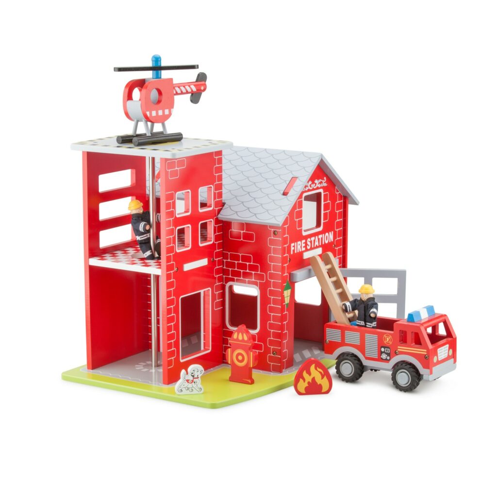 детски играчки за момчета-голяма дървена пожарна станция-bellamie