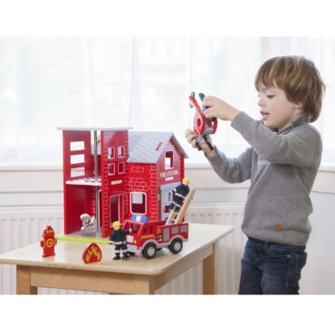 детски играчки за момчета-голяма дървена пожарна станция(1)-bellamie