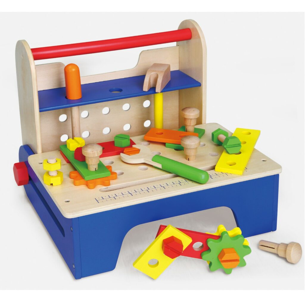 Дървена работилница и работна маса с детски дървени инструменти от Viga toys-bellamie