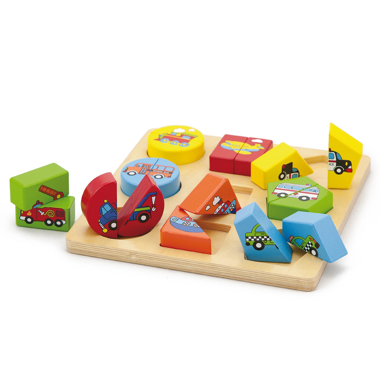 Детски пъзел с геометрични форми-Колите-Viga toys-bellamiestore