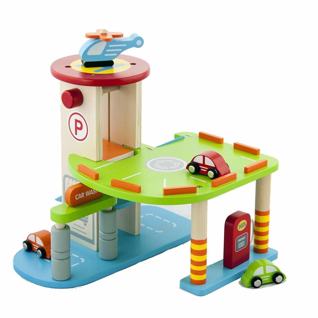 Дървен гараж за коли - детски играчки за момчета-bellamie