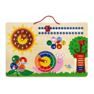 дървен календар и часовник - образователни играчки-bellamie