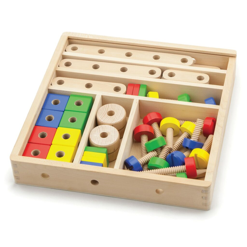 Дървен конструктор с гайки и болтове - 68 части - играчка за момчета(6)-bellamie