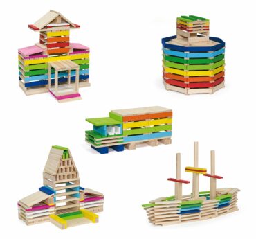 Дървен конструктор построй от 250 дървени блокчета от Vga toys-bellamiestore