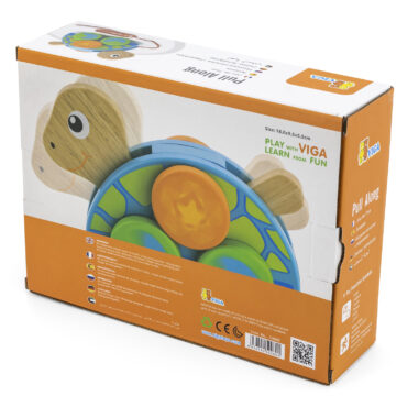 Детска дървена играчка за дърпане Костенурка от Viga toys- бебешки играчки-bellamiestore