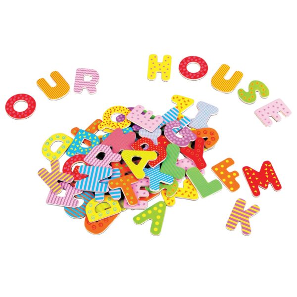 дървена магнитна азбука на английски език-образователни играчки-bellamie