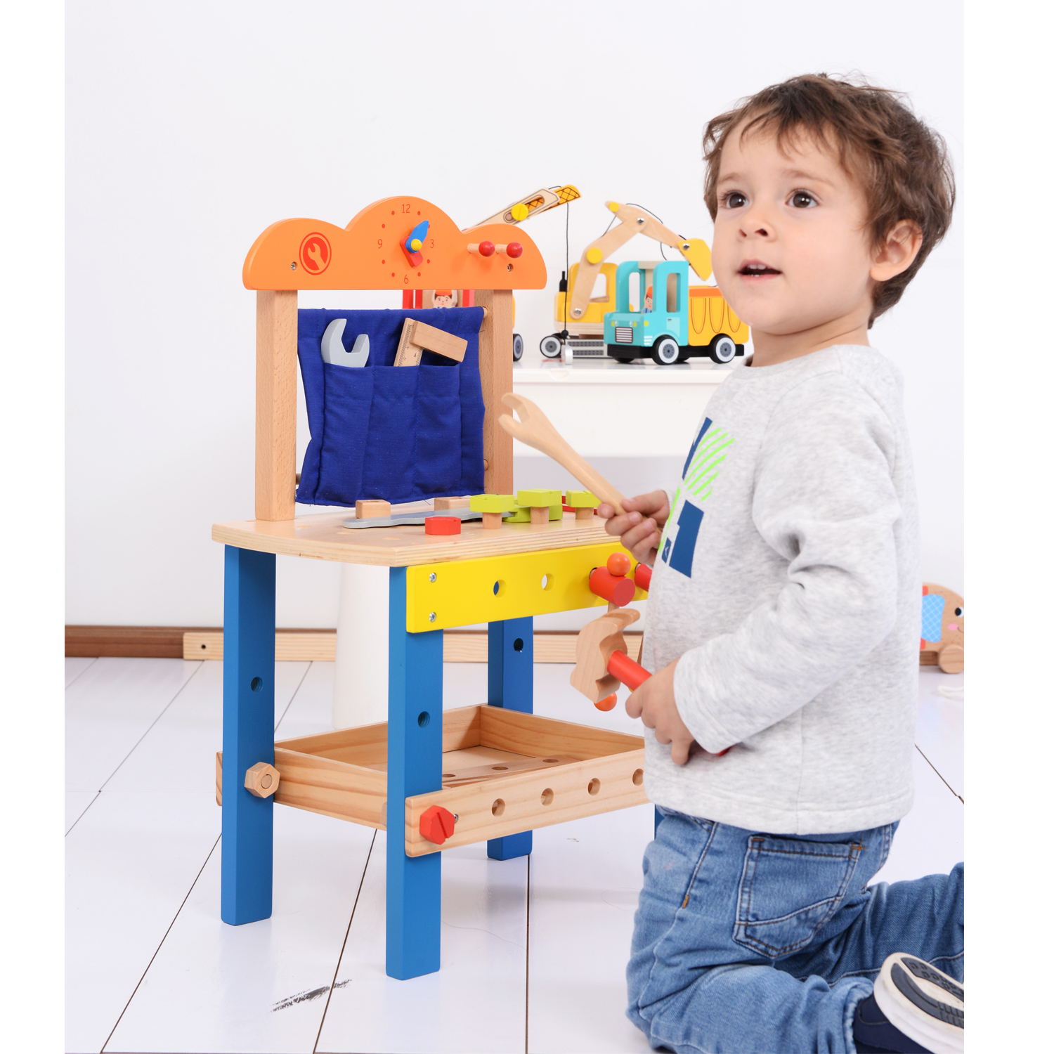 Дървена работилница с инструменти -детски играчки за момчета-bellamiestore