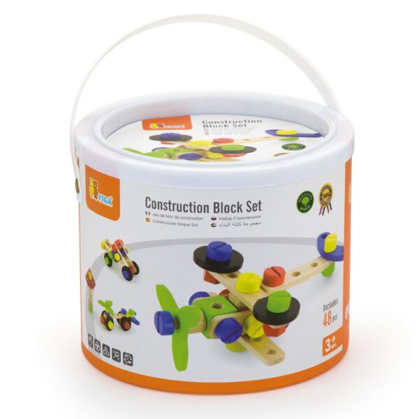 Дървен конструктор с гайки и болтове - 48 части - играчка за момчета(8)-bellamie