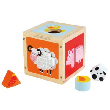 куб за сортиране на форми-дървени кубчета и сортери-дървена играчка-bellamie