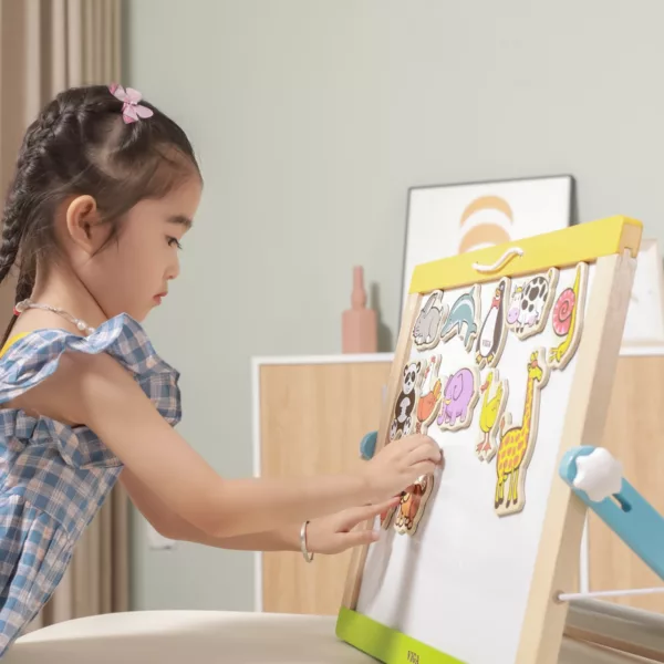 Дървени магнитни животни Viga Toys 20 броя за магнитна дъска и деца над 18 месеца