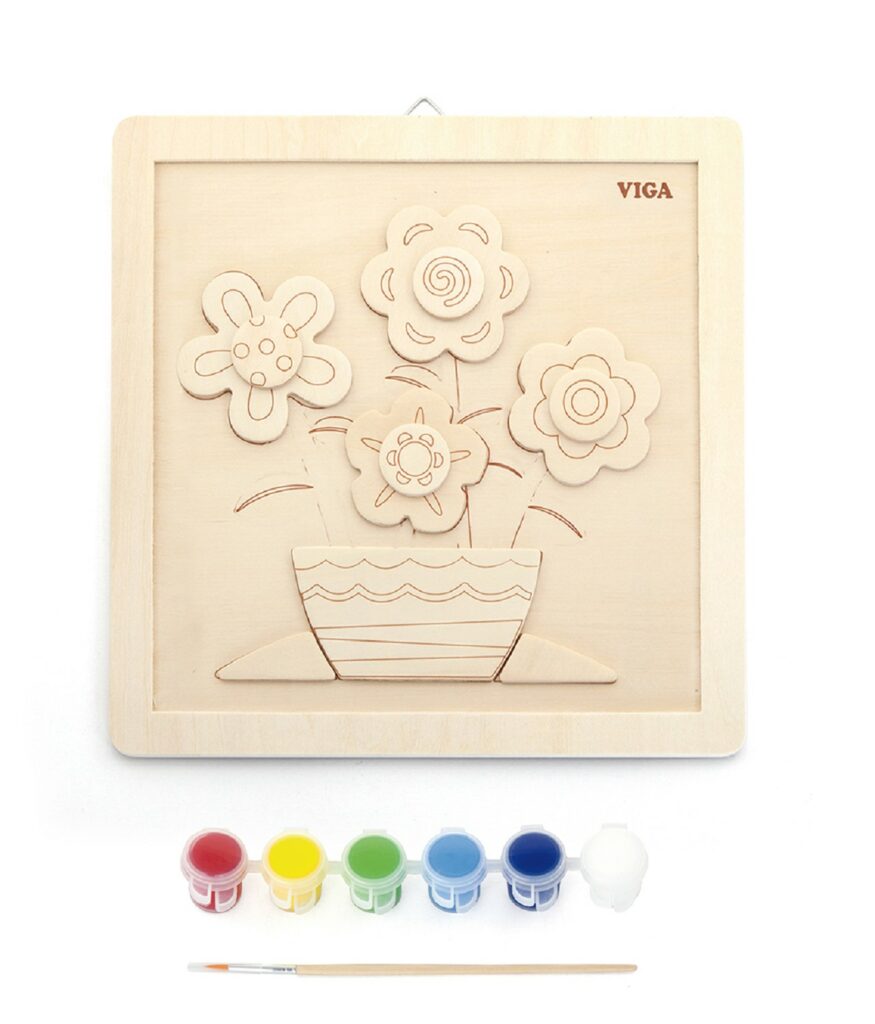 Творчески комплект за рисуване с бои Цветя от Viga toys-bellamiestore