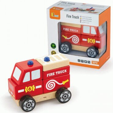Viga toys детски пъзел и конструктор Пожарна кола-bellamiestore