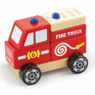 Viga toys детски пъзел и конструктор Пожарна кола-bellamiestore