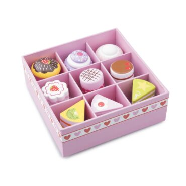 комплект със сладкиши-детска дървена кухня-дървени играчки-bellamiestore
