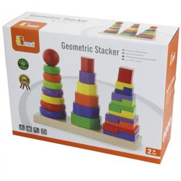 Дървена играчка за сортиране на геометрични форми от Viga toys-bellamiestore