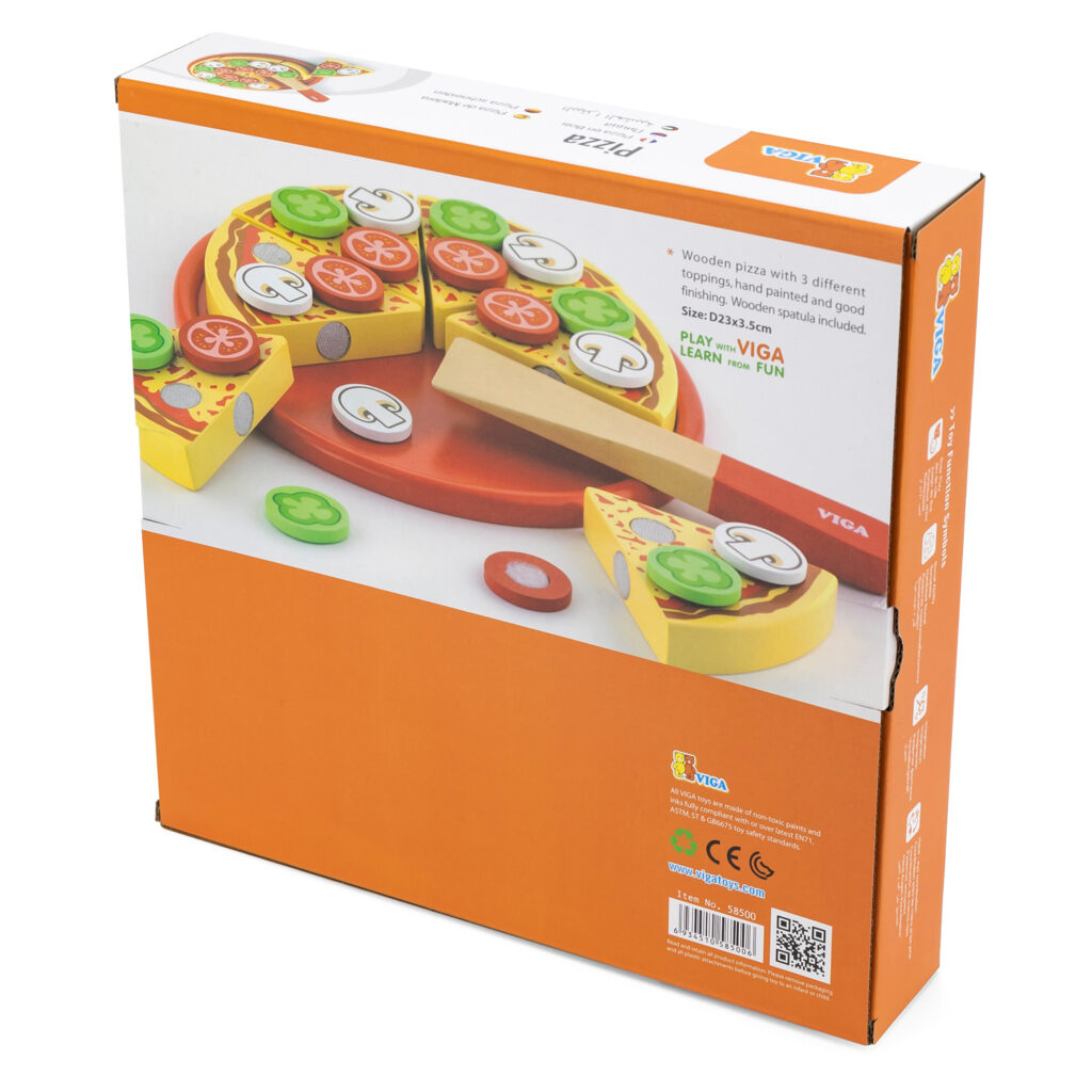 Дървена пица за рязане - дървена играчка Viga toys-bellamiestore