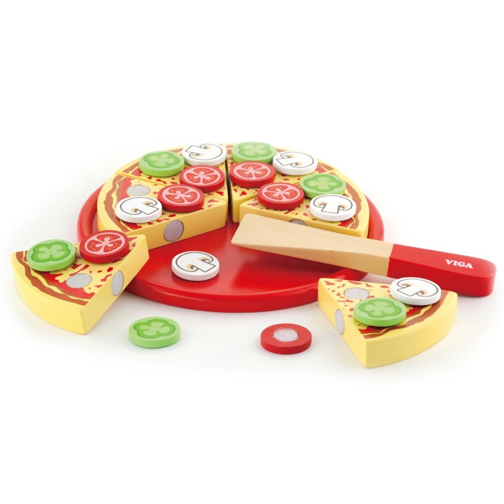 Дървена пица за рязане - дървена играчка Viga toys-bellamiestore