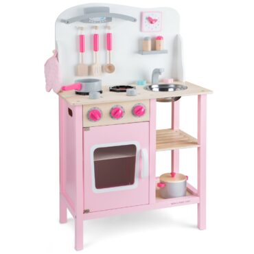 Детска дървена кухня Бон апети в розово-bellamiestore
