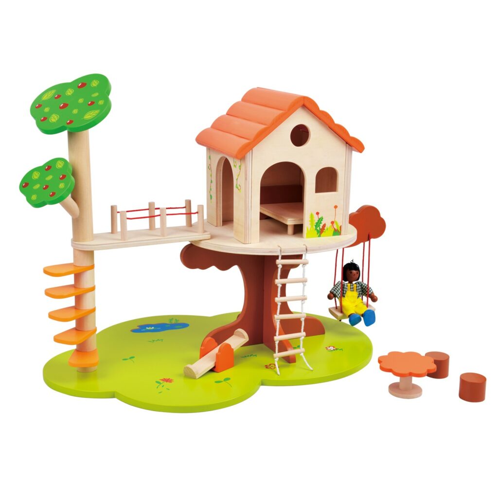 дървена къща за кукли на дърво-детски играчки за момичета-bellamie