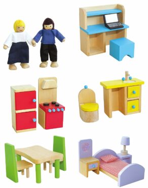 дървена къща за кукли в розово-детски играчки за момичета(1)-bellamie