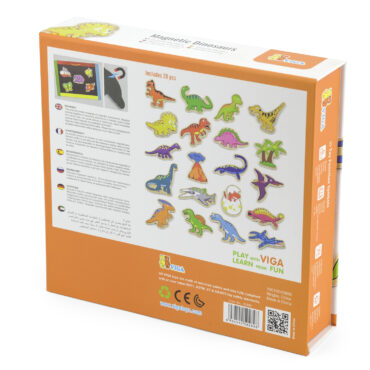 Магнитни динозаври-дървени образователни играчки-bellamiestore