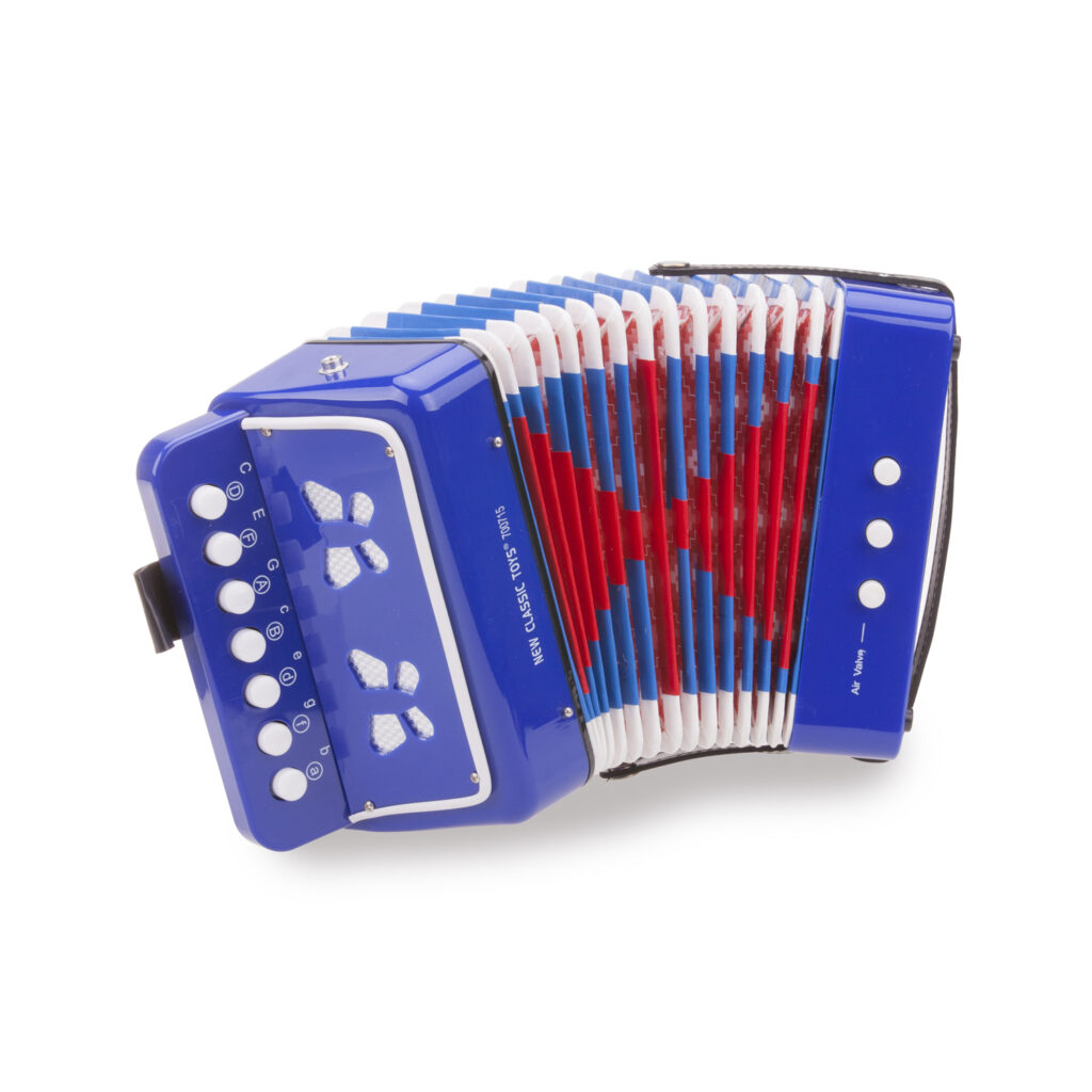 Детски музикални инструменти -син акордеон от New classic toys-bellamiestore