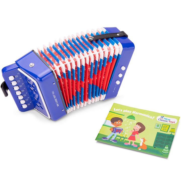 Детски музикални инструменти -син акордеон от New classic toys-bellamiestore