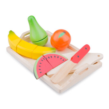 Детска дървена кухня и аксесоари -Комплект плодове за рязане с табла-Bellamie