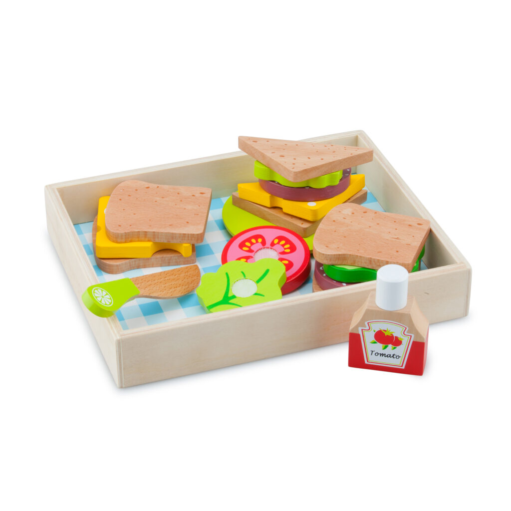 Детска дървена кухня и аксесоари -Кутия за сандвичи" с продукти за рязане(4)- bellamie