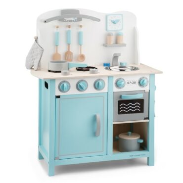 Детска дървена кухня в синьо-лукс-дървена играчка-bellamie