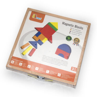 Дървена магнитна мозайка с куфарче -дървени образователни играчки(1)-bellamie