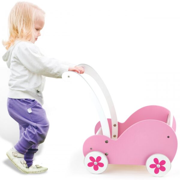 Дървена проходилка и количка за кукли Viga toys-bellamiestore
