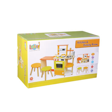 Детска дървена кухня със столчета-Беллами