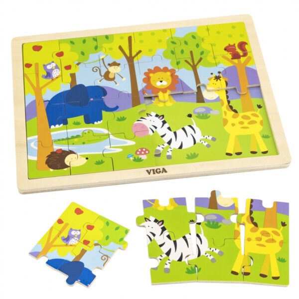 Детски дървен пъзел Сафари-Viga toys-bellamiestore