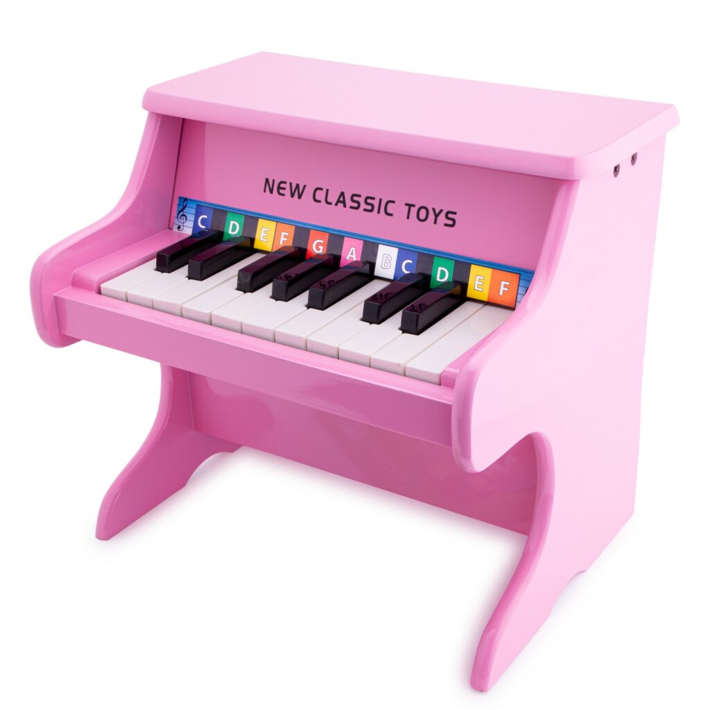 Детско дървено розово пиано - детски музикален инструмент-bellamiestore