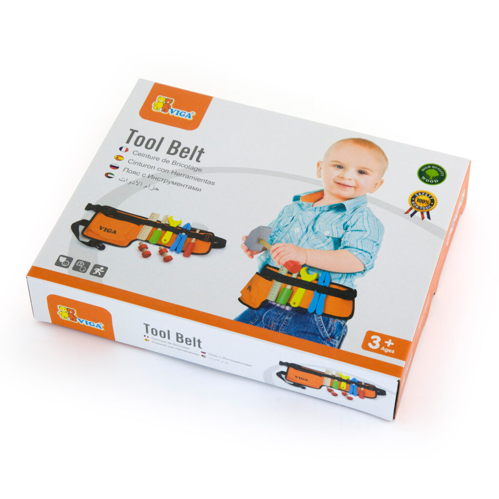 Комплект колан с детски инструменти - 10 бр- Детски дървени играчки - Беллами