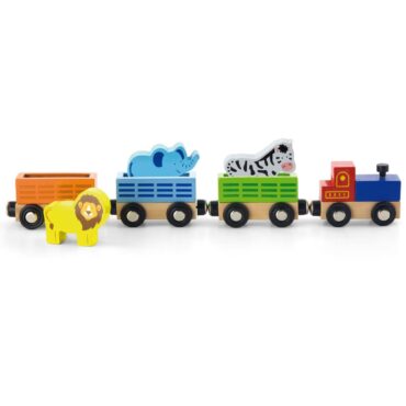 детски дървен влак - дивите животни-дървена играчка(1)-bellamie