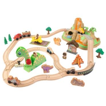 Детски дървен влак - Света на динозаврите - дървена играчка(4)-bellamie