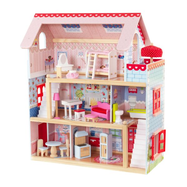 Детска дървена къща за кукли - Челси от Kidkraft(1)-bellamie