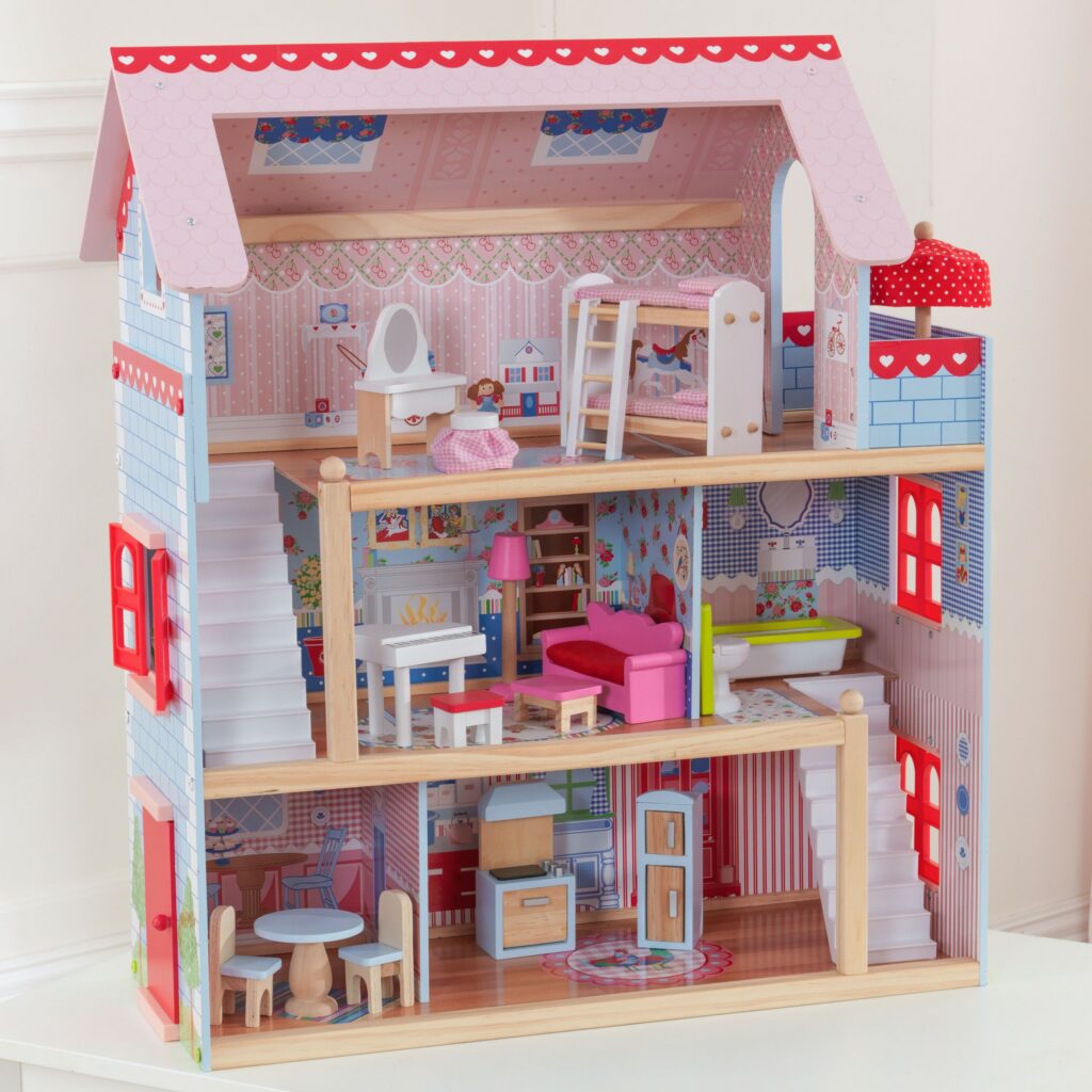 Детска дървена къща за кукли - Челси от Kidkraft(4)-bellamie